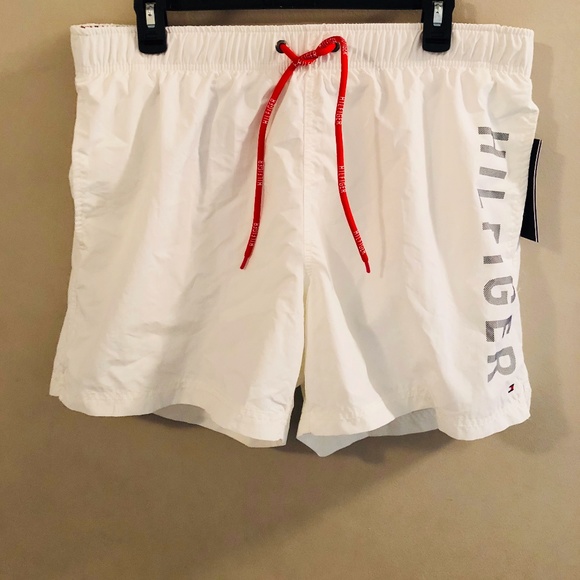 tommy hilfiger swim shorts white